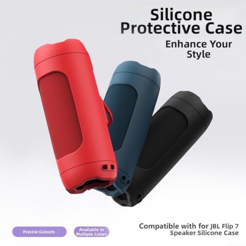 Funda de silicona para JBL Flip 7 flexible protectora negra 6