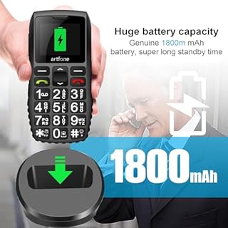 artfone 4G Senior Mobile Phones,USB-C Charging,1800mAh Long Standby,Easy to Use Basic Mobile Phone for Elderly,SIM Free Unlocked Senior Mobile Phones With SOS Emergency Button Large Volume FM Radio