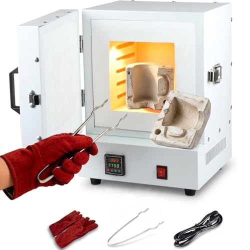 2000W Electric Kiln for Pottery at Home, Laboratory Muffle Furnace, 2102℉/1150℃ Metal Melting Furnace Heat Treat Oven for Jewelry Making, Glass Fusing, Ceramic DIY & Dewaxing