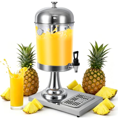 Drink Dispensers for Parties 2.2Gallon, Stainless Steel Beverage Dispenser with Stand, Commercial Cold Drink Dispenser with Ice Core for Beer, Water Lemonade, Iced Tea, Juice by Baotree - Used condition - US$49.76