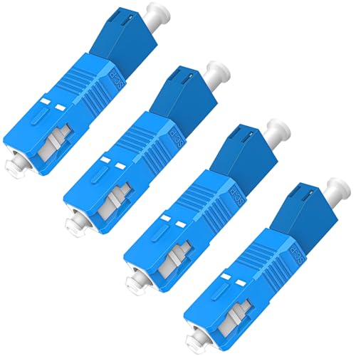Duttek SC to LC Adapter-Single Mode 4 Pack, 9/125um SC/UPC Male to LC/UPC Female Optical Fiber Adapter Connector for Optical Power Meter, Visual Fault Locator, Digital Communication