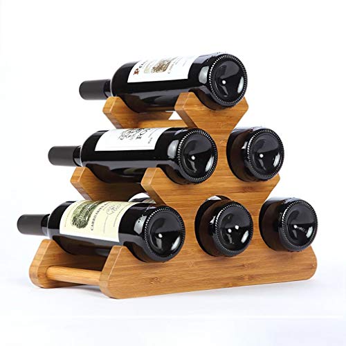 Soporte de madera para 6 botellas para mesa miniatura 4