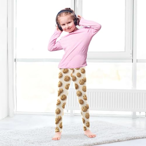 Vdsrup Girls Leggings Chocolate Cookie Kids Length Leggings Pants Toddler Athletic Soft Tights Trousers 4T4