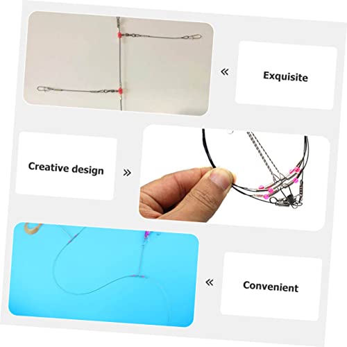 Happyyami 10 piezas líderes de pesca resistentes con giratorios miniatura 3