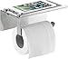 Price comparison product image (1) - Bosszi Wall Mount Toilet Paper Holder, SUS304 Stainless Steel Bathroom Tissue Holder with Mobile Phone Storage Shelf, Brushed Aluminium