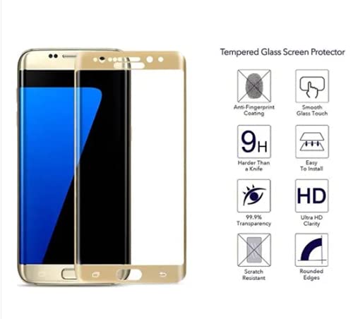 Image of Screen Protector for Samsung Galaxy Note 7 (Gold) Tempered Glass Edge-to-Edge 6D Screen Guard With Installation Kit
