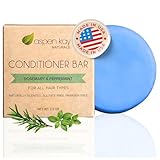Solid Conditioner Bar, Made With Natural & Organic Ingredients, All Hair Types, Sulfate-Free, Cruelty-Free & Vegan 2.3 Ounce Bar (Rosemary Mint)