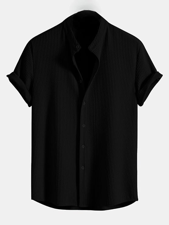 Image of GRECIILOOKS Men's Polycotton Regular Fit Casual Shirt | Stylish | Printed | Solid | Short Sleeve | Trendy (Available in Plus Size)