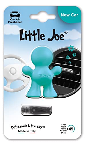 Little Joe by SunStop - Made in Italy - Air freshener +/- 45 days freshness in the vehicle - Simply fix it to the air vent with the enclosed clip (New Car/Turquoise)
