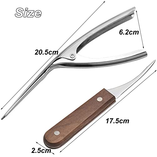 2 Stück Shrimp Deveiner Werkzeug, Krabbenschalen-Messer Edelstahl-Garnelenschäler Garnelenputzer mit Holzgriff für… - Image 7