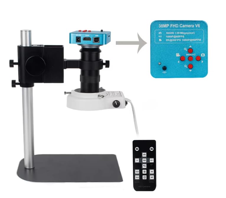 Mikroskop cyfrowy do naprawy mikroskopu monokularowego 38MP1080P USBIndustrialCamera LEDWhiteRing Light130X