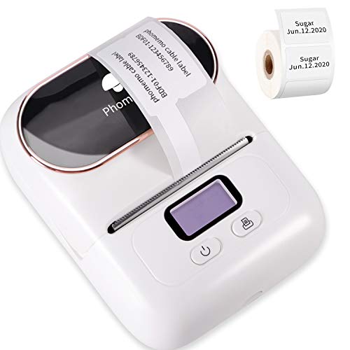Phomemo Portable Bluetooth Barcode Label Jewelry Label Cable Label Printer, M110 Rechargeable Multifunctional Mobile Label Maker for Clothing, Jewelry, Retail, Cable, Barcode - iOS & Android Available
