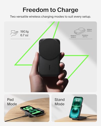 Belkin MagSafe Charger Compatible, 3-in-1 Charging Station, Qi2.2 25W Magnetic Wireless Charger Dock, Foldable Charging Stand for iPhone 17/16/15, Apple Watch, AirPods, Pixel 10 (45W Adapter Included) - Image 6