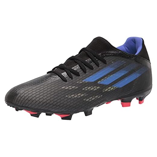 adidas Unisex X Speedflow.3 Firm Ground Soccer Shoe, Black/Sonic Ink/Solar Yellow, 10.5 US Men