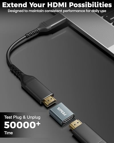 Image of FEDUS ZENITH LINK 8K HDMI Coupler Female to Female Adapter Jointer, Pack of 3 HDMI Cable 2.1 Extender Connector (8K@60Hz, 4K@120Hz) Aluminum Body for PS5, Xbox, PC, TV Stick, Roku, Monitor, High-Speed