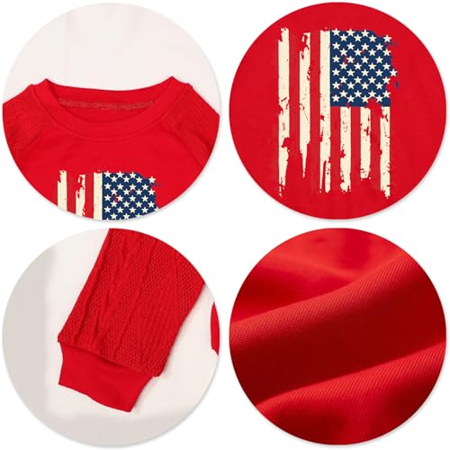 Image of CAZYCHILD Girls 4th of July Shirt Boys USA Tshirt Kids American Flag Sweatshirt Patriotic Pullover Tee Tops