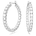Produktbild Swarovski Matrix Kreolen, Rhodinierte Ohrringe mit Strahlenden Swarovski Kristallen
