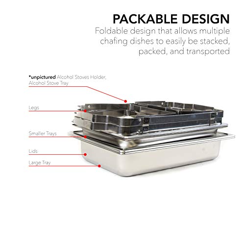 image for ALPHA LIVING 2 Pack 8QT Chafing Dish High Grade Stainless Steel Chafer