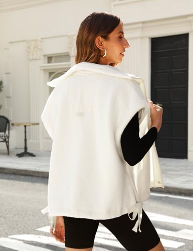 Womens Sherpa Fleece Vest Oversized Sleeveless Jacket Casual Outerwear Gilet with Pockets3