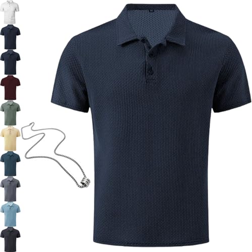 Wearbreeze Mens Polo Shirts, Capri - Men's Shirt for Men, Lapel Short Sleeve Stretch Casual Shirts