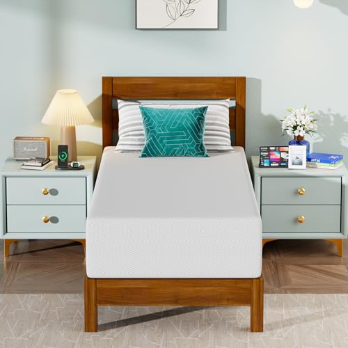 Image of FDW 14 Inch Twin Mattress, Medium Firm Base Foam, Breathable & Comfortable with Removable Washable Zipper Cover, Bed in a Box, CertiPUR-US Certified, White