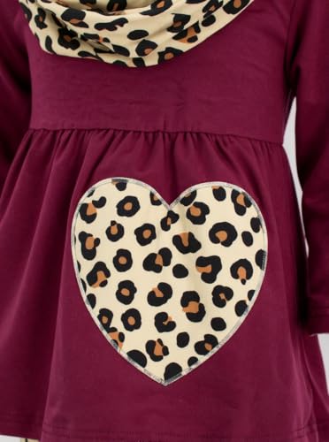 Image of Unique Baby Girls Kids Toddler 3pc Outfit Set Long Sleeve Lightweight Tunic Top Leggings and Scarf