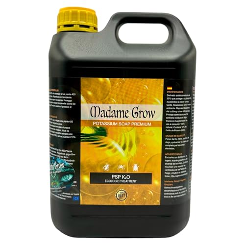 Madame GROW - Insecticida natural - Solución potásica para plantas - Eficaz contra todo tipo de plagas - Fertilizante líquido ecológico PS Premium - (5L)