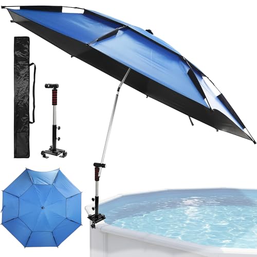 Chonway Extra Large Above Ground Pool Umbrella Portable Outdoor Patio Umbrella for Pool 360 Adjustable Sun-Resistant Pool Shade Umbrella 7.5ft Swimming Pool Accessories for Fishing Beach Camping