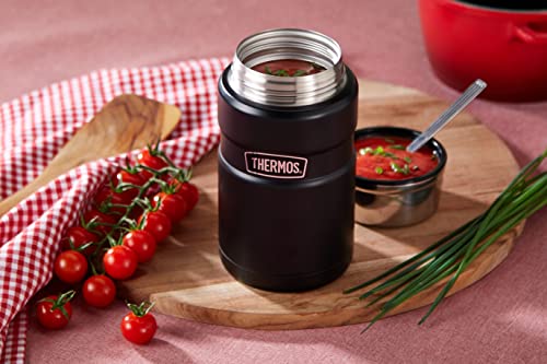 Foto von Thermos Stainless King Thermobehälter für Essen schwarz matt 0,70l - Edelstahl, absolut dicht, hält Speisen 14h heiß & 24h kalt, BPA-frei