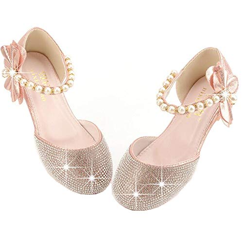 Little Girl's Adorable Sparkle Mary Jane Ballerina Flat Princess Flower Wedding Party Dress Shoes