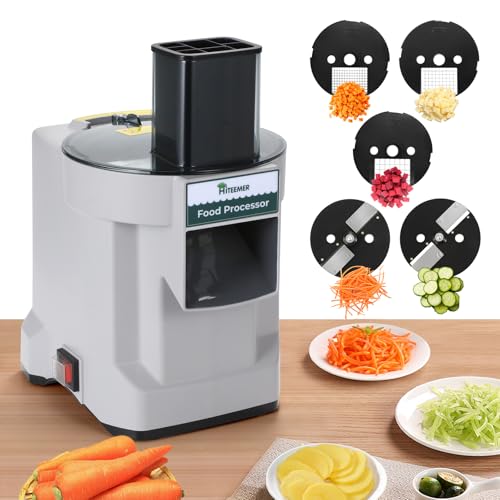 Comparison: Best Electric Vegetable Dicer 8 Hiteemer 5 in 1 Electric Vegetable Chopper, Commercial Vegetable Dicer Food Processor Veggie Food Cutter Stainless Steel Automatic Shredded for Onion Potato Cabbage Fruit Slicer