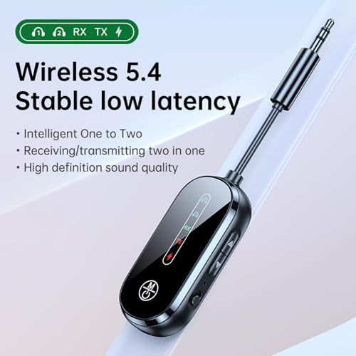 Émetteur Bluetooth 5.3 pour voyage en avion et trajets en voiture avec stéréo AUX