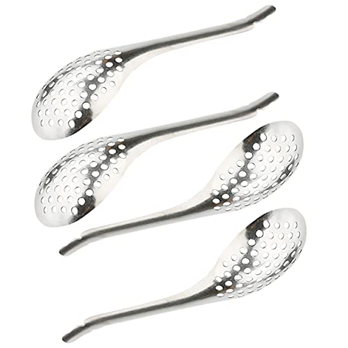 CHICAMPERA 4pezzi Cucchiai Acciaio Inossidabile Per Caviar Utensili Creativi Per Cucina Scolatori Per Sferificazione Di Cibo Perfetti Per Dessert e Cottura Domestica