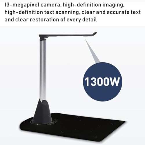 Scanner de documentos portátil (13 milhões de pixels), dobrável/formato A3, foco automático + luz de