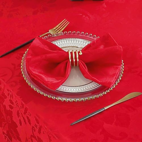 Servilletas de Tela Navideñas Jacquard 20"x20" Set x4 Rojo miniatura 3