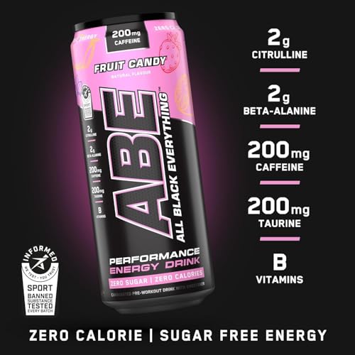 Applied Nutrition ABE Pre Workout Cans - All Black Everything Energy + Performance Drink, ABE Carbonated Beverage Sugar Free with Caffeine (Pack of 24 Cans x 330ml) (Mix & Match)