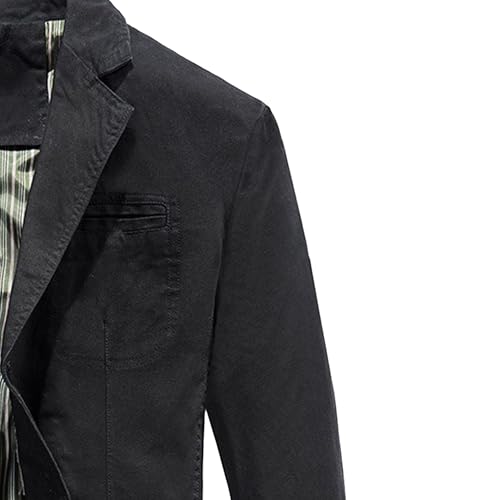 JEKE-DG Men's Blazer Collar Casual Denim Jacket Button Down Trucker Jean Jacket Classic Slim Fit Suit Jackets3