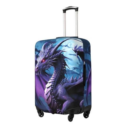 Purple Dragon Purple Moon Luggage Cover Personalized Elastic Washable Suitcase Cover Luggage Protector Auti-Scratch Suitcase Case Protector Fits 18-32 Inch Luggage2