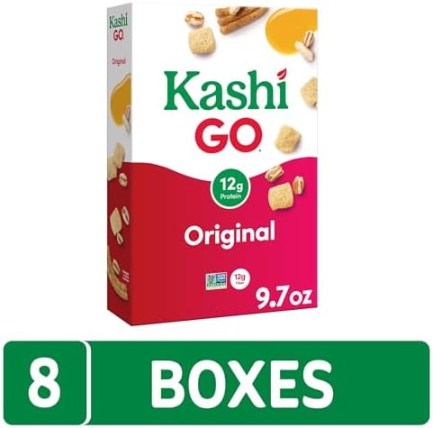 Kashi GO Breakfast Cereal, Fiber Cereal, Family Breakfast, Original (8 Boxes)