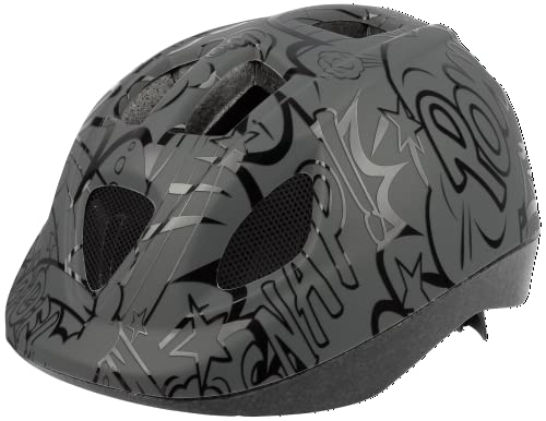 Casque de vélo enfants réglable XS 46-53 cm noir gris pour planche à roulettes