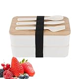 Fiambrera Para Adultos - Fiambrera Apilables con Doble Capa y Cuencos herméticos - Contenedores Para Preparación De Comidas Con Tapa,Adecuado Para Trabajo, Viajes, Picnic, Camping, Hombres, Mujeres