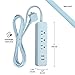 Globe Electric 78255 Designer Series 6ft 3-Outlet USB Surge Protector Power Strip, 2X USB Ports, Surge Protector, Mint Finish
