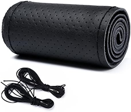 Coprivolante Per Auto In Vera Pelle Intrecciata Con Aghi E Filo Intreccio In Pelle Bovina Per Volante Da 38 Cm 15 Pollici - Foto 2