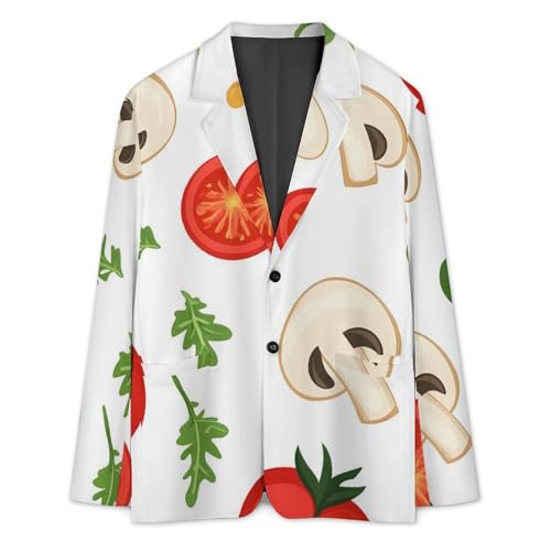 Tomatoes Mushrooms Classic Suits Blazer for Men Business Tuxedo Jacket Sport Coat Two Buttons3