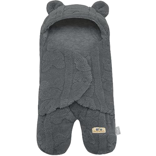 Image of BlueSnail Comfortable Swaddling Blanket,Breathable and Soft Newborn Receiving Blanket (Grey Bear)
