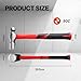 BLACK CANYON Ball Peen Hammer 8 oz – Dual-Head Carbon Steel Ballpeen Hammer with Non-Slip Fiberglass Handle – Lightweight for Precision DIY & Metalworking