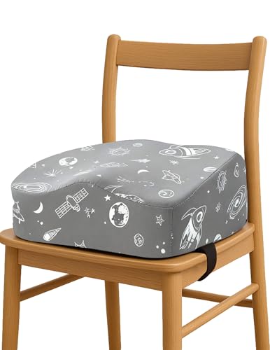Image of Babelio Ergo-Designed Booster Seat for Kitchen Chair, Promote Proper Upright Posture, Toddler Booster Seat for Dining Table, Removable & Washable Cover, Suitable for 18 Months to 5 Years, Gray Space