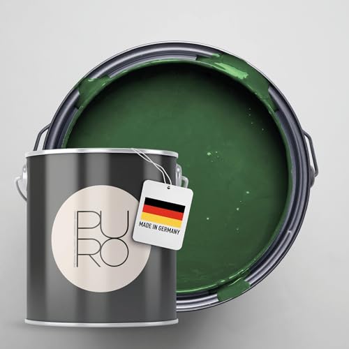 Livingwalls PURO Premium Wandfarbe c5005 - Malerfarbe für Wohnräume und Arbeitszimmer mit sehr hoher Deckkraft - matte hochwertige in Grün - 1l