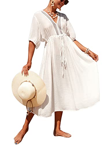Bsubseach Sexy Hollow V Neck Frauen Sommer Casual Kaftan Kleider Badeanzug...