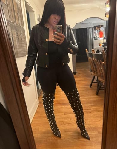 Women's Real Leather Black Top Short Outdoor Fashion Biker Motorcycle Jacket Women4